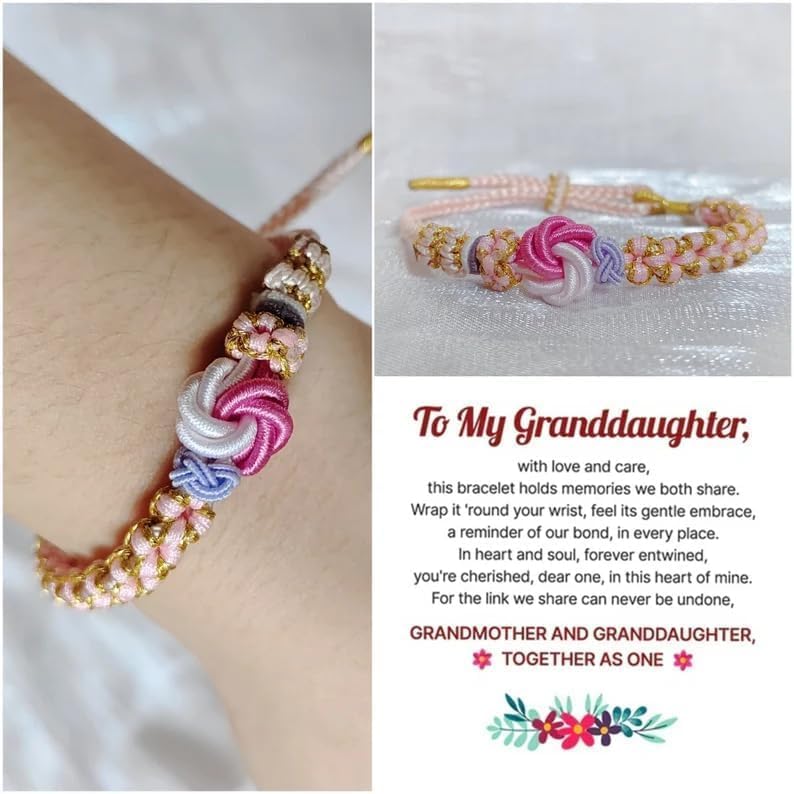 DivaGlamz To My Granddaughter-Infinity Forever Love Heart Bracelet, Natural Emperor Stone Double Layer Purple Beaded Woven Wrap Bracelets Adjustable Mind Peace Gift Jewelry - Image 2